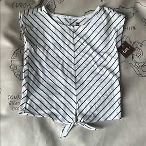 NEW Tea Collection girl’s Striped White Top